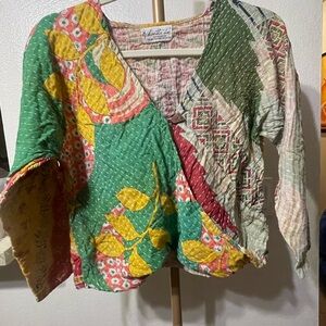 Kantha  bae  Colorful Patchwork Blouse